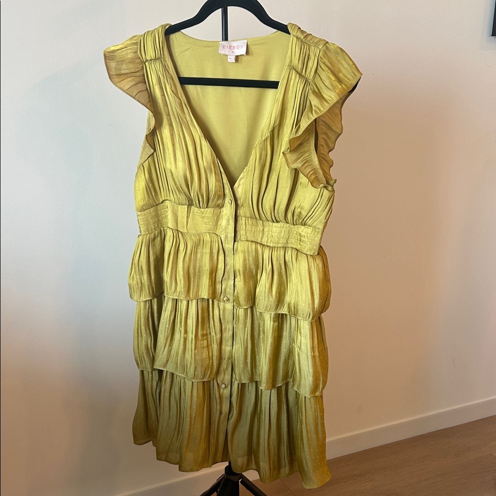 Yellow Tiered Ruffle Dress